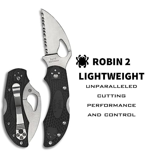 Byrd Robin 2 Wharncliffe Knife with SpyderEdge