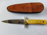 AL MAR FANG KNIFE  MICARTA HANDLE  TAPERED TANG LEATHER SHEATH USA SEKI-JAPAN
