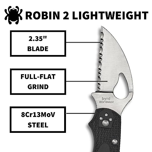 Byrd Robin 2 Wharncliffe Knife with SpyderEdge