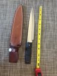 VINTAGE AL MAR RYOBI Outdoor Knife With Leather Case Ship From Japan