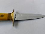 AL MAR FANG KNIFE  MICARTA HANDLE  TAPERED TANG LEATHER SHEATH USA SEKI-JAPAN