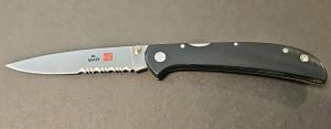 Vintage Al Mar Eagle Ultralight Japan G. Sakai Lockback Knife 4" Serrated G-10