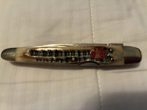 Vintage Mint Steel Warrior Whittler Knife Bone Handles SS Blades Wharncliffe