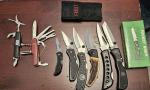 VINTAGE FROST FLYING FALCON STAINLESS ROSTFREI 8 KNIVES  SWISS ARMY TYPE KNIVES