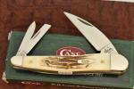 CASE XX USA SEAHORSE WHITTLER KNIFE VINTAGE BONE 2002 V6355 WH SS NICE (26303)