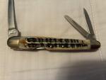 Vintage Mint Steel Warrior Whittler Knife Bone Handles SS Blades Wharncliffe