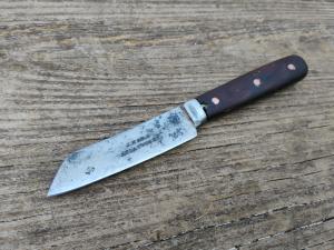 Vintage J. Ward Atlas Works Wharncliffe Fixed Blade Knife With Copper Pins