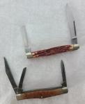 2- Vintage Stockman Pocket Folding Knives Camillus 83 & Custom Crafted 260