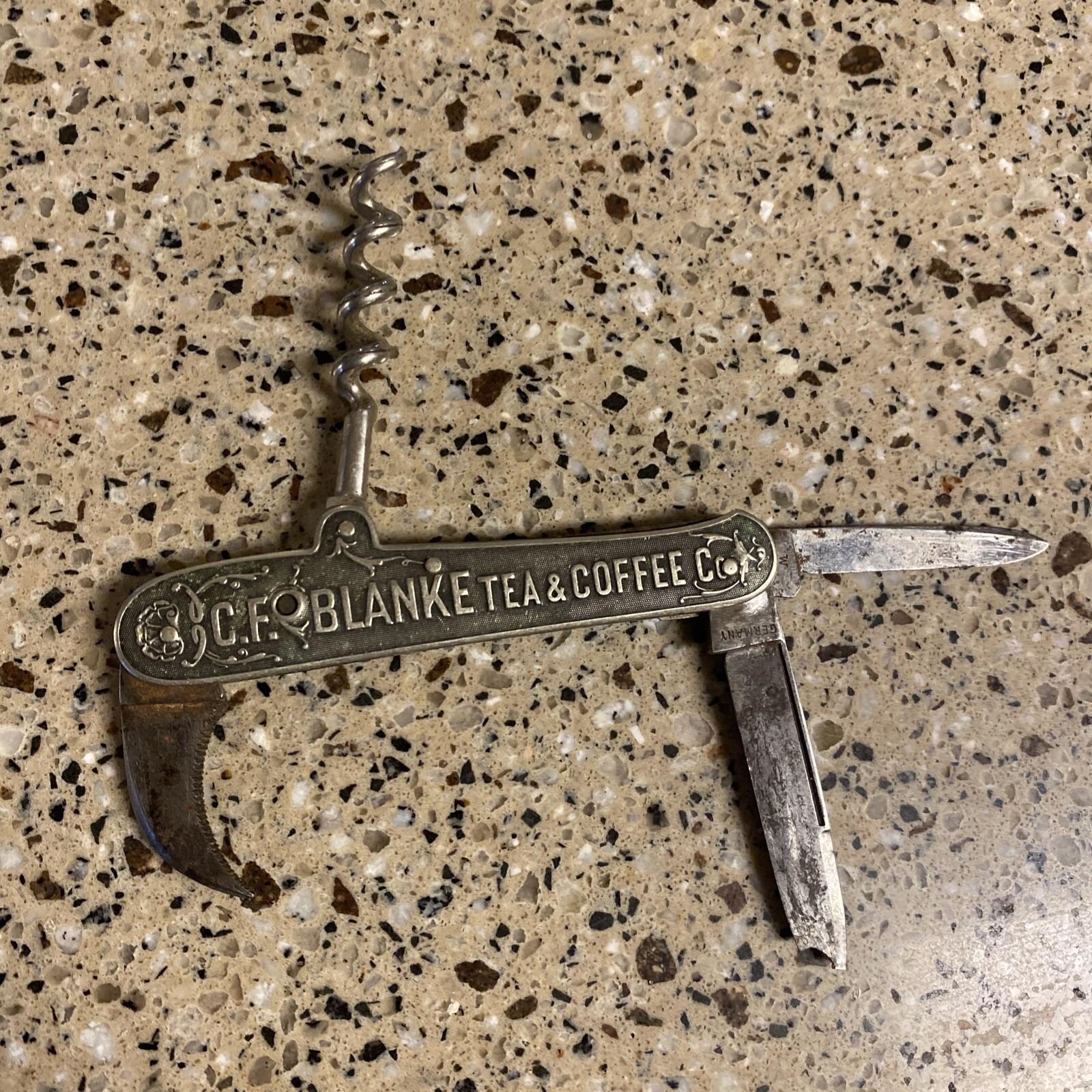 Vintage C.F. BLANKE TEA & COFFEE CO St Louis MO Stanhope Viewer Pocket Knife-EUC