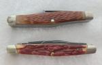 2- Vintage Stockman Pocket Folding Knives Camillus 83 & Custom Crafted 260