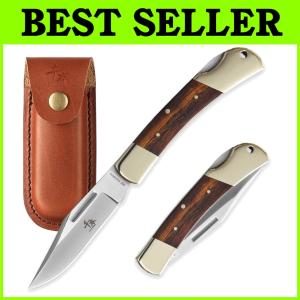 Vintage Style Lock Back Knife with Leather Sheath