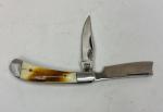 Wild Boar Vintage Pocket Knife 3” Closed Clip Point Blade And Wharncliff Blade 