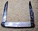 Vintage  2000 Hawbaker Special Muskrat Knife Mother of Pearl 444/500