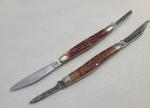 2- Vintage Stockman Pocket Folding Knives Camillus 83 & Custom Crafted 260