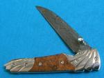 "AP" HORSESHOE CUSTOM DAMASCUS WHARNCLIFFE LOCKBACK FOLDING KNIFE KNIVES VINTAGE