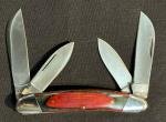 VINTAGE 1980s EXQUISITE 4 BLADE Frost Cutlery Style 4" WOOD HANDLE POCKET KNIFE