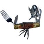 Vintage Japanese Swiss Army Camping Camp Survival Knife Pocketknife Multi-Tool