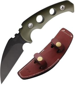 Main Street Fighting Fixed Knife 3.75" Black 1095 Cro-Van Steel Blade G10 Handle