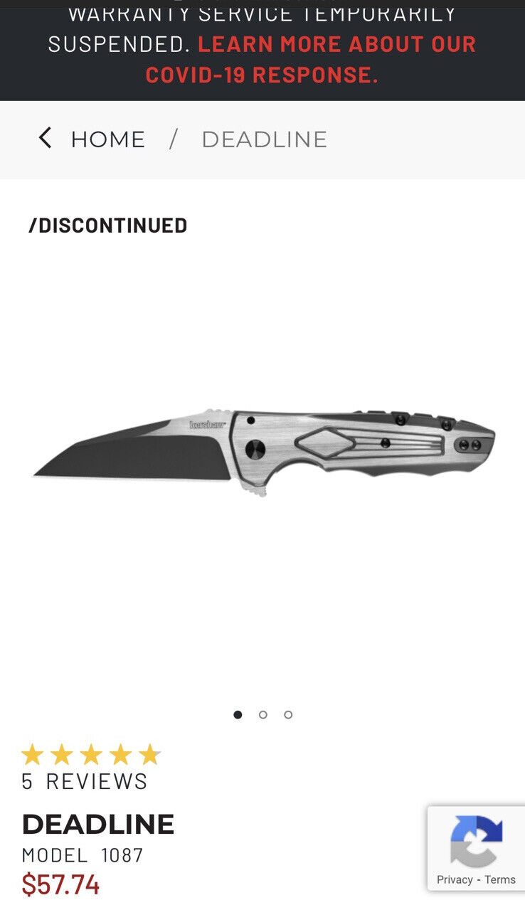 Kershaw Deadline Wharncliffe Blade Framelock EDC Pocket Knife