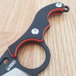 Kubey Hippocam EDC Fixed Knife 2.38" D2 Tool Steel Blade Black/Red G10 Handle
