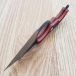 Kubey Hippocam EDC Fixed Knife 2.38" D2 Tool Steel Blade Black/Red G10 Handle