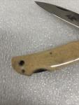 vintage American Blade Co. Japan AB-5  LOCKBACK KNIFE Smooth Bone Handle No Box