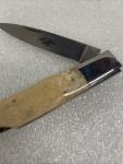 vintage American Blade Co. Japan AB-5  LOCKBACK KNIFE Smooth Bone Handle No Box