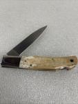 vintage American Blade Co. Japan AB-5  LOCKBACK KNIFE Smooth Bone Handle No Box
