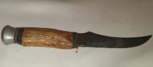 VINTAGE OTHELLO SOLINGEN HORN STAG HANDLE HUNTING BOOT KNIFE