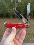 Vintage Case XX 2004 Trapper Dark Red Bone 6254 SS 2 Blade Knife New In Box