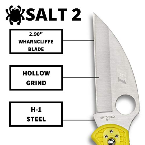 Spyderco Salt 2 Wharncliffe Folding Knife - PlainEdge