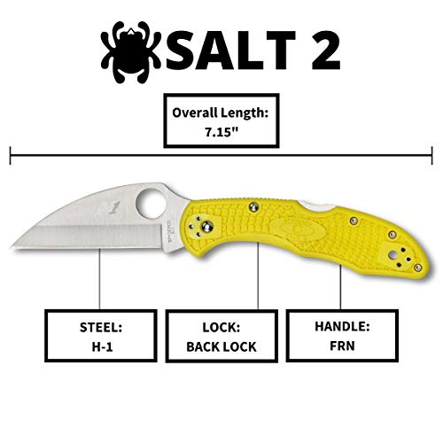 Spyderco Salt 2 Wharncliffe Folding Knife - PlainEdge