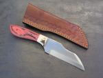 9” Fixed Blade Knife Full Tang Wharncliffe Blade Wood Handle Custom Leather Case