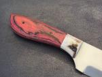 9” Fixed Blade Knife Full Tang Wharncliffe Blade Wood Handle Custom Leather Case
