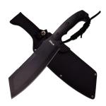 – Fixed Blade Machete – Black Oxidized Stainless Steel Wharncliffe Blade, Ful...