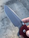 Hinderer Knives XM-24 4” S45VN Spearpoint Working Finish Battle Blue Red G10
