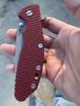 Hinderer Knives XM-24 4” S45VN Spearpoint Working Finish Battle Blue Red G10