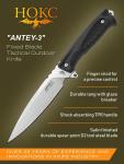 Tactical Fixed Blade Knife 6.18 Inch D2 Stainless Steel for Outdoor Survival