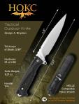 Tactical Fixed Blade Knife 6.18 Inch D2 Stainless Steel for Outdoor Survival