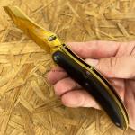Mtech USA Tinite Wharncliffe Spring Assisted Tactical Pocket Knife Gold / Black