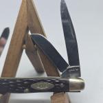 Vintage Case XX USA 6327 Three Blade Red/Brown Handle Folding Pocket Knife! 