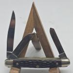 Vintage Case XX USA 6327 Three Blade Red/Brown Handle Folding Pocket Knife! 