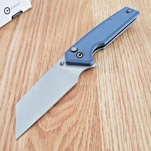 CIVIVI Amirite Pocket Knife, Folding Knife with 3.48" Nitro-V Modified Wharncliffe Blade G-10 Handle, Button Lock Knife For Men Gift C23028-1