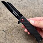 8.25" Wharncliffe Outdoor Camping Tactical Folding Spring Assisted Pocket Knife