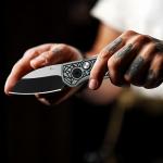 YF SMART Small Folding Pocket Knife - 1.96" Wharncliffe Blade, Two-Tone Black & Gray Finish, Textured G10 Handle, Gift For Men, Women For Everyday Carry, Camping, Hiking, Outdoor Activities