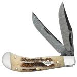 Case xx Knives Saddlehorn 77465 Damascus Vintage Bone 1/1400 Pocket Knife