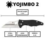 Spyderco Yojimbo 2 Specialty Tactical Knife with 3.2" CPM S30V Steel Black Wh...