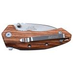 MTECH USA - Spring Assisted Folding Knife - Satin Finish Stainless Steel Wharncliffe Blade, Zebra Wood Handle, Pocket Clip, Liner Lock - Hunting, Camping, Survival, Tactical, EDC – MT-A1158ZW
