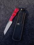 Jackwolf edc fixed blade knife collusion in red abalone w/ collectors box