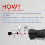 EDC Tactical Damascus Folding Pocket Knife with LED Light and Fire Starter